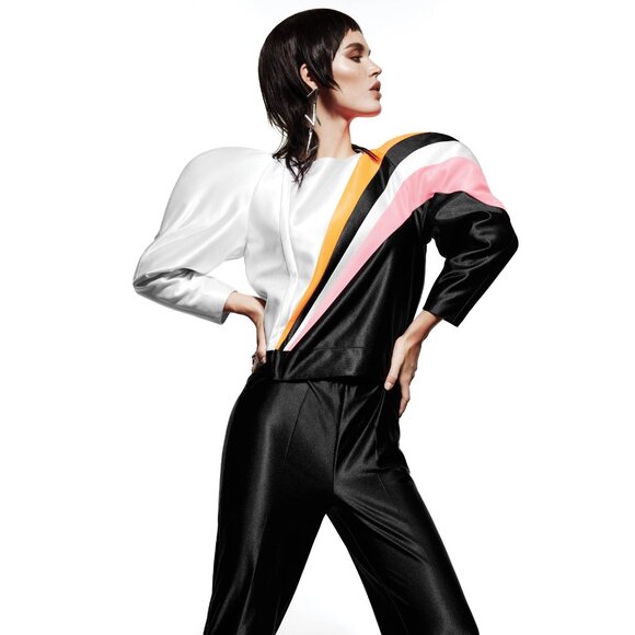 Gucci Elton John Striped Puff Sleeve Jacket 2018 Medium NWT - Picture 2 of 8